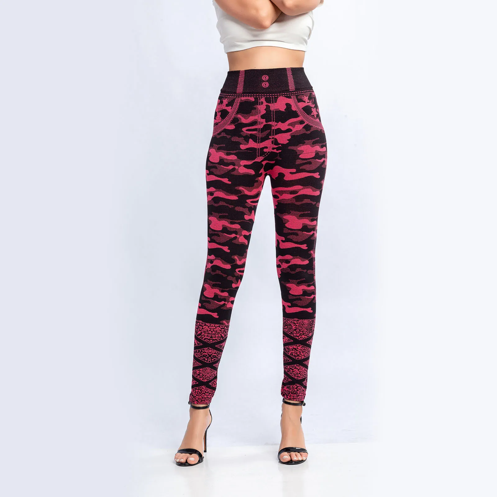 

Casual Yoga Pants For Women Elastic Jeans Leggings Thermal Winter Leggings for Women with Pockets Slimming Leggings for Women