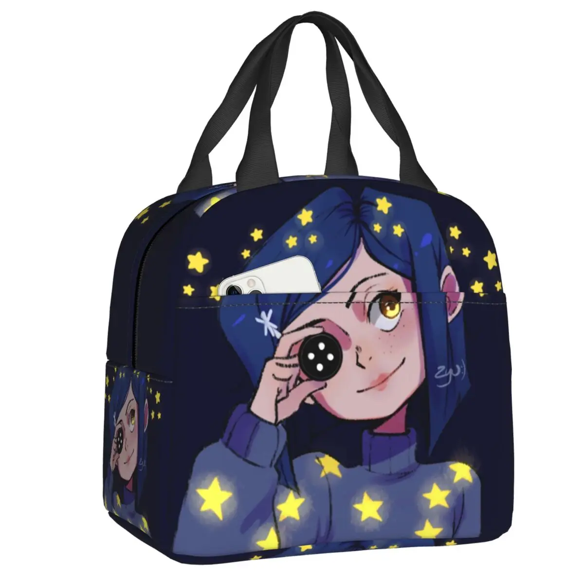 

Термоизолированные сумки для ланча Coraline с блестящими звездами, Женский многоразовый контейнер для ланча для школы, офиса, для улицы