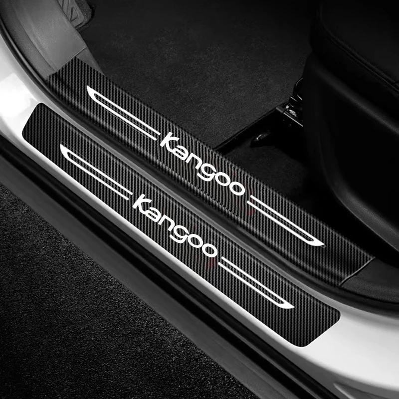 Защитная Накладка на порог двери автомобиля для Renault Kangoo значок из углеродного