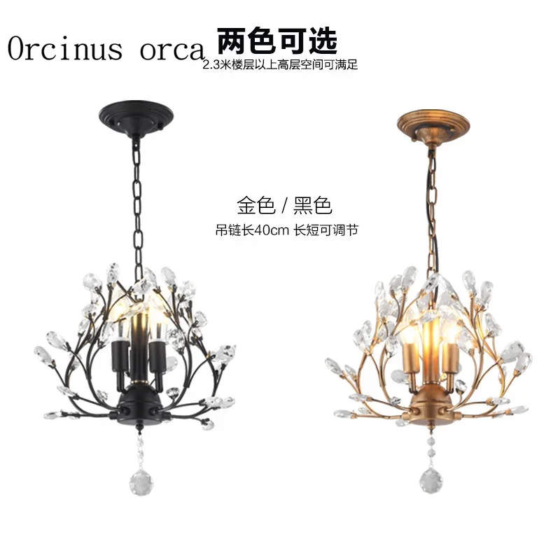 American Style Crystal Chandelier three bedroom hallway lights Nordic restaurant porch