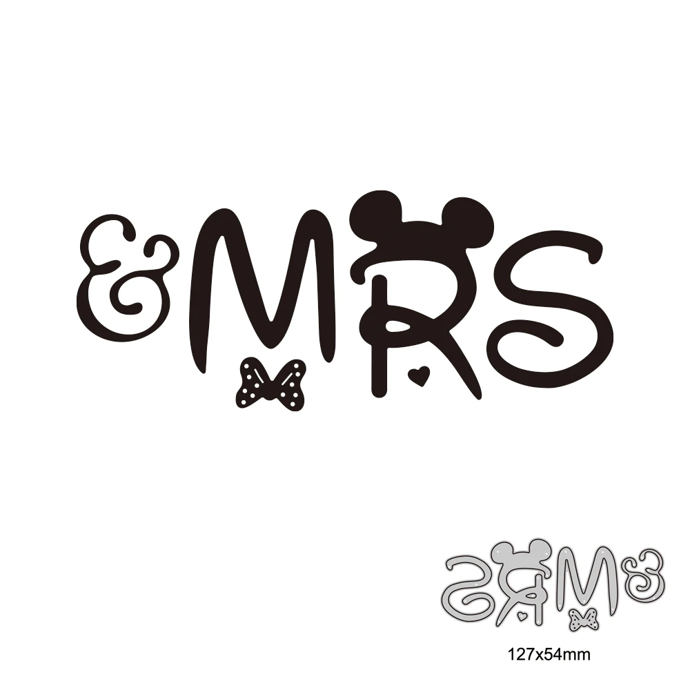 

Disney English MRS Words Metal Cutting Dies Mickey Mouse Dies For DIY Scrapbook Paper Cards Embossed Decorative Craft Die New