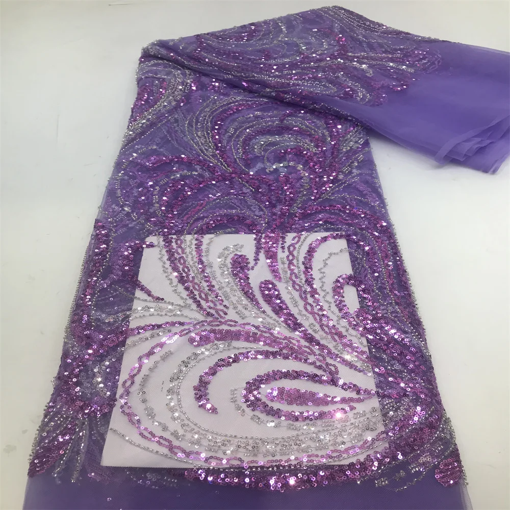 2024 Новая африканская нигерийская кружевная ткань высококачественные бусины