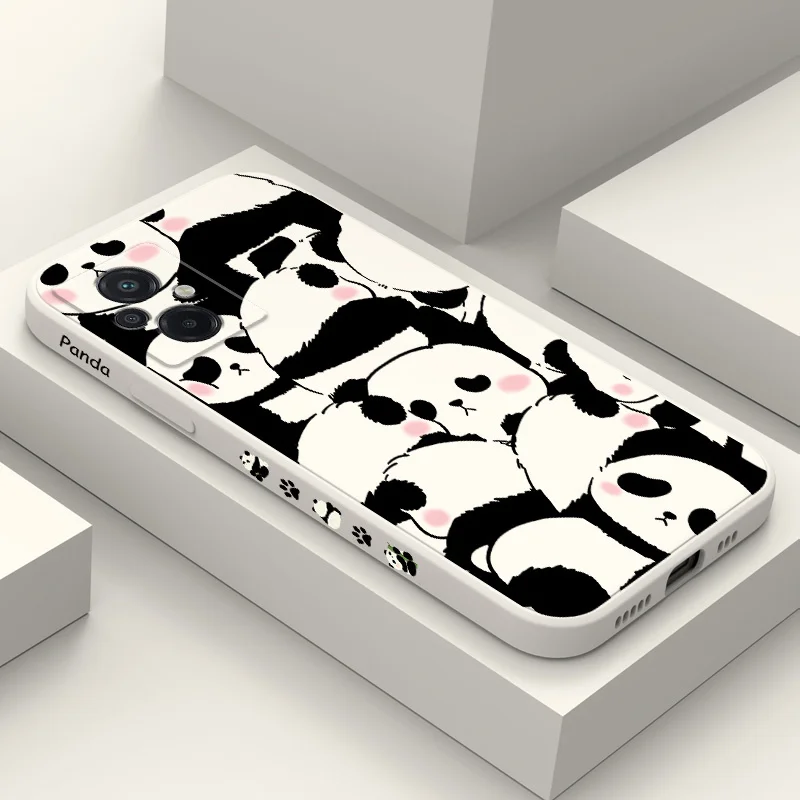

Baby Panda Phone Case For Xiaomi Poco M5 M5S X5 F5 F4 X4 M4 F3 X3 M3 F2 X2 Pro C40 4G 5G GT Liquid Silicone Cover