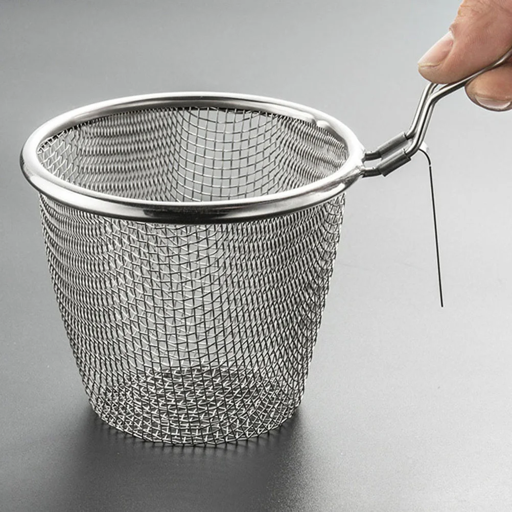 

2pcs With Handle Stainless Steel Fine Mesh Hanging Pasta Strainer Food Strainer Food Boiling Colander Spaghetti Basket
