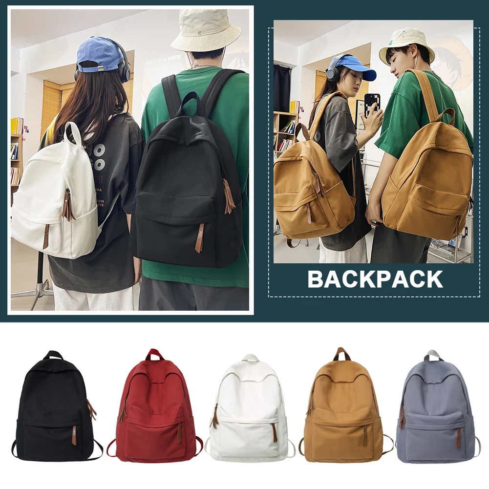 

Canvas Backpack Casual Backpack Lightweight Large Capacity Travel Backpack Multicolors Adjustable Strap for Shopping School Work