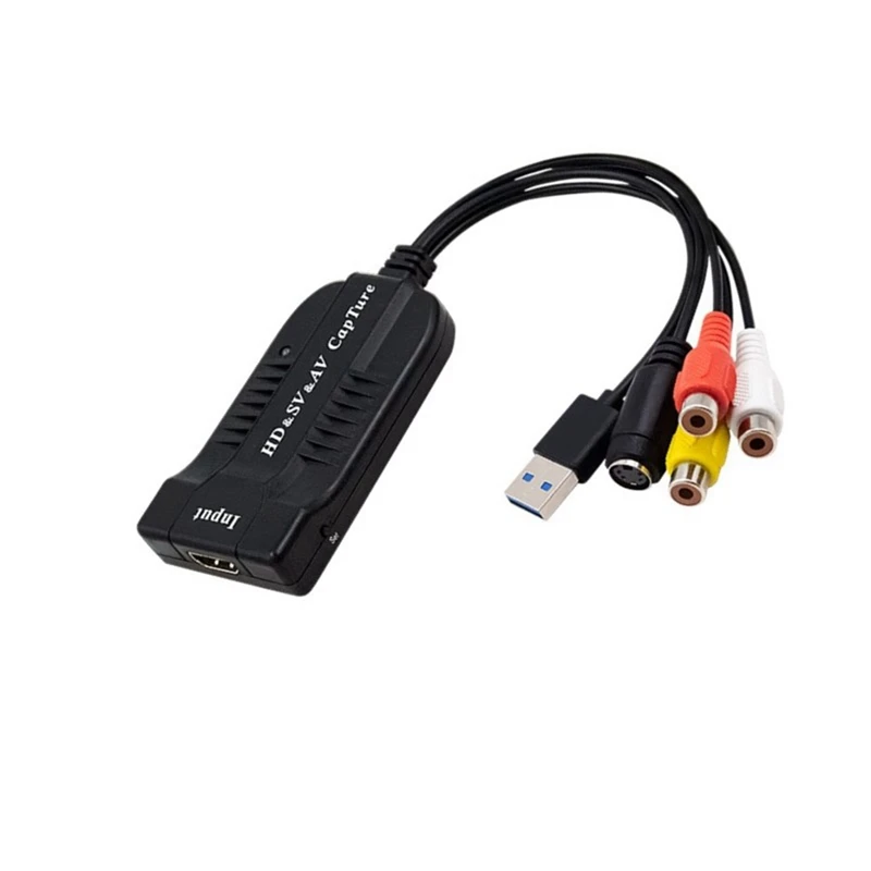 USB-карта видеозахвата VHS/HD/Hi8/DVD в цифровой преобразователь HD/RCA/S-Video USB2.0 устройство