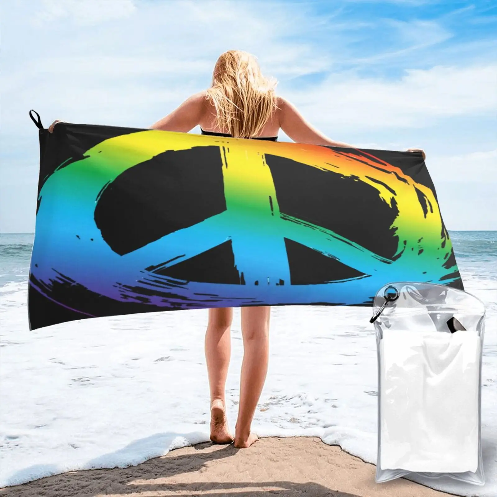 

2020 Peace Rainbow Pace, пляжное полотенце в стиле хиппи, детское полотенце, кухонное полотенце для дома, кухонное полотенце, полотенце для ванной и ду...