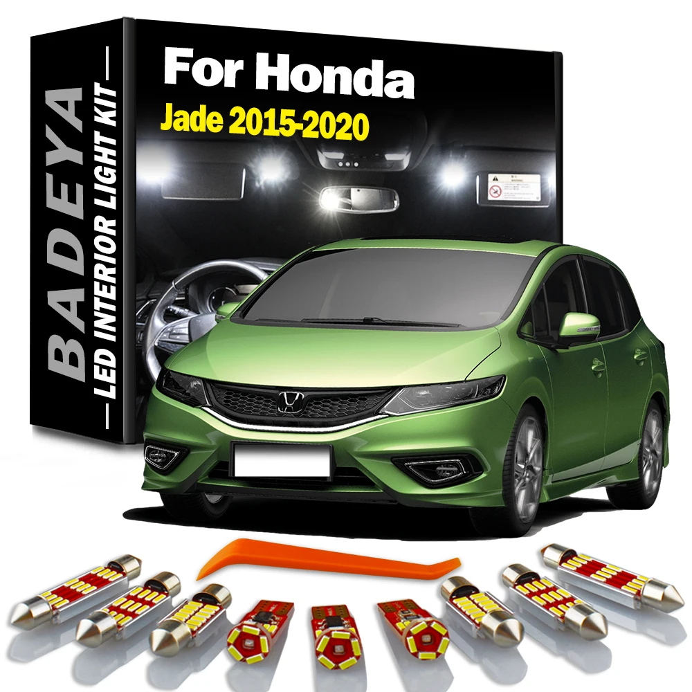 

BADEYA 10Pcs Canbus LED Interior Map Dome Light Kit For Honda Jade 2015 2016 2017 2018 2019 2020 Vehicle Lamp Car Led Bulbs