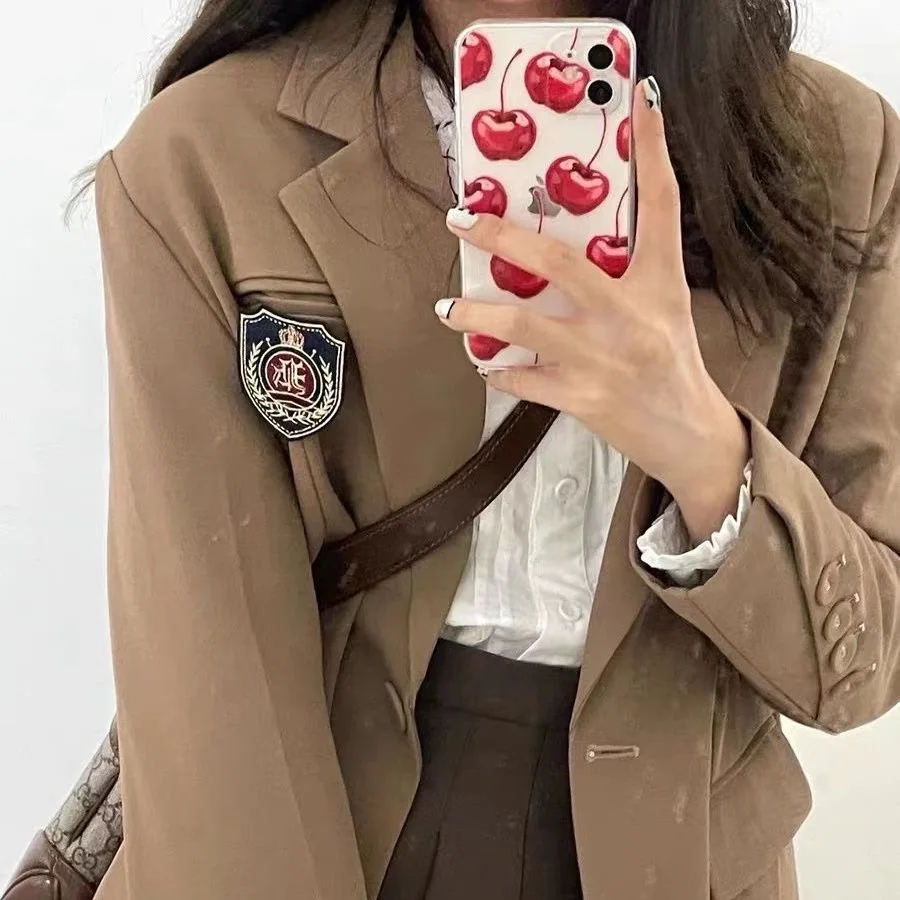 Корейский освежающий чехол из ТПУ в виде вишни для iPhone 15 14 13 Pro Max задняя крышка