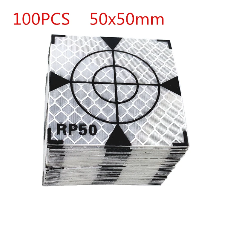 

100pcs White Fluorescent Reflector Sheet For Total Station Survey Geography 20/30/40/50/60mm Quick Positioning Ship Inspection