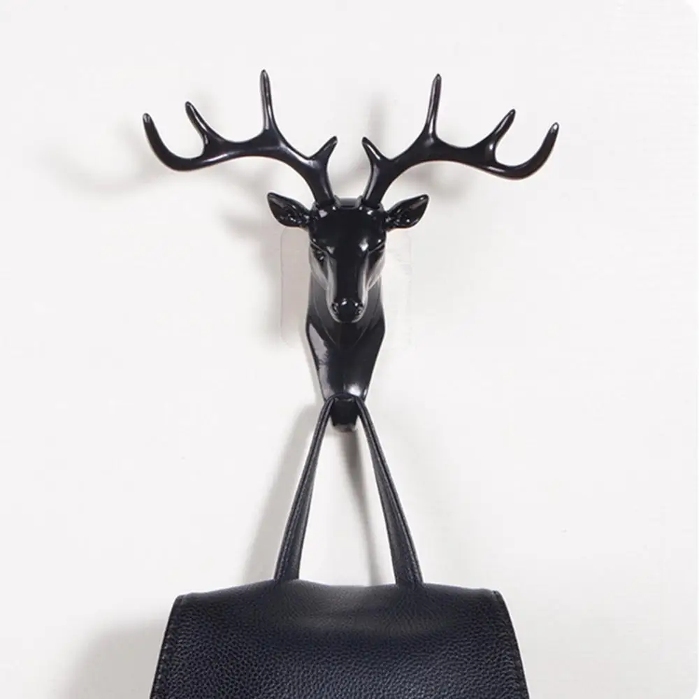 

Fashion Cute Antler Hook Deer Head Key Holder Hanger Living Room Wall Decorative Ornament Home Decor Accessories