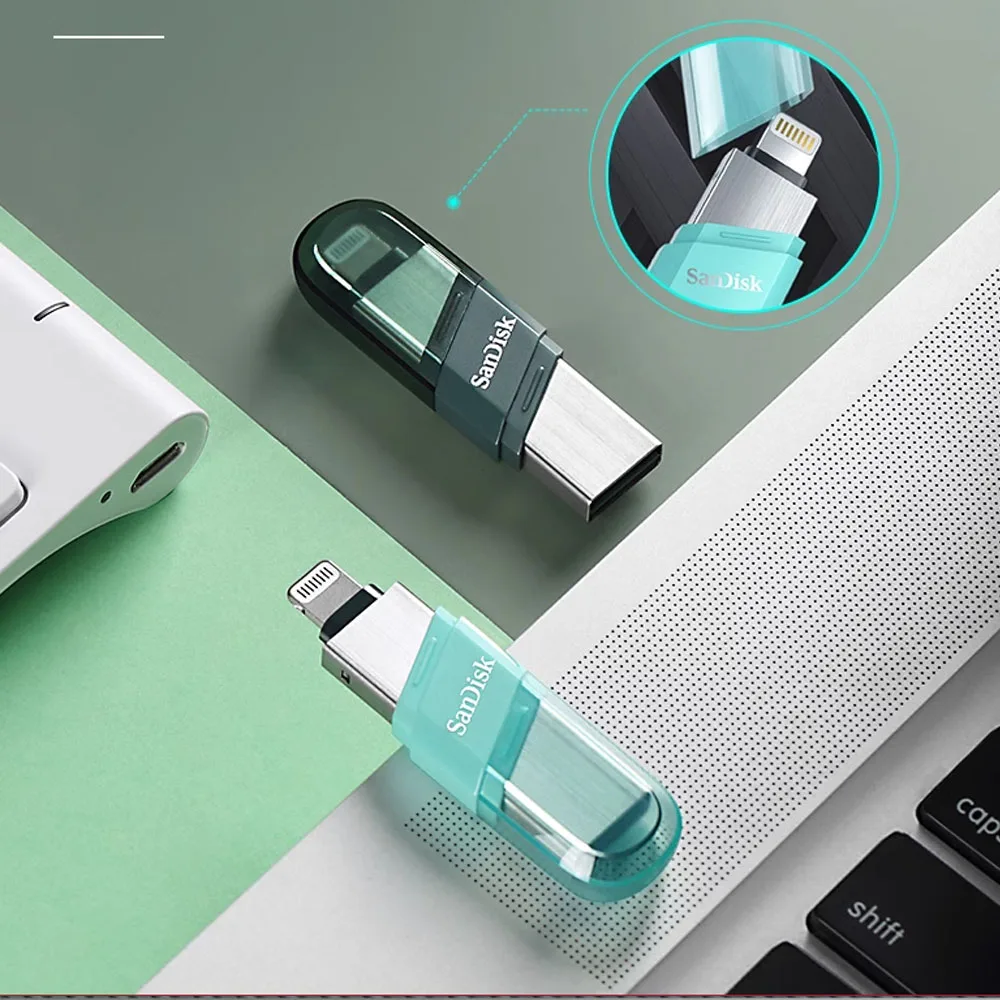 SanDisk Dual Pen Drive OTG Lightning Разъем USB3.0 Флэш-накопитель 256 ГБ 128 64 для iPhone/iPad/iPod
