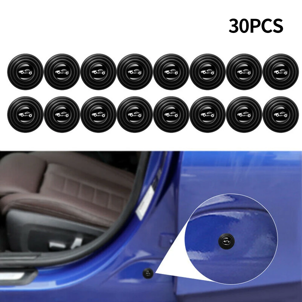 

30pcs Car Door Shock Absorber Soundproof Sticker Silent-Gasket Door Edge Guard Pad Hood Pads Universal Car Exterior Accessories