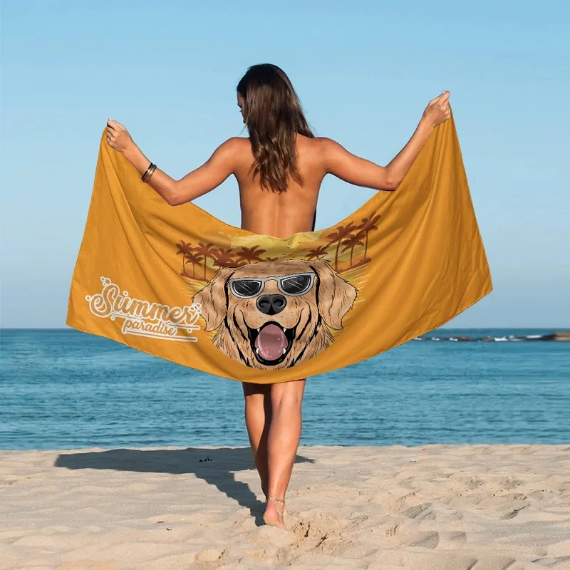

Microfibre Anime Dog Spa Sauna Pareo Beach Cover Cute Towel Novelty Sand Free Beach Towel Poncho Surf mat Towels For Adults Pool
