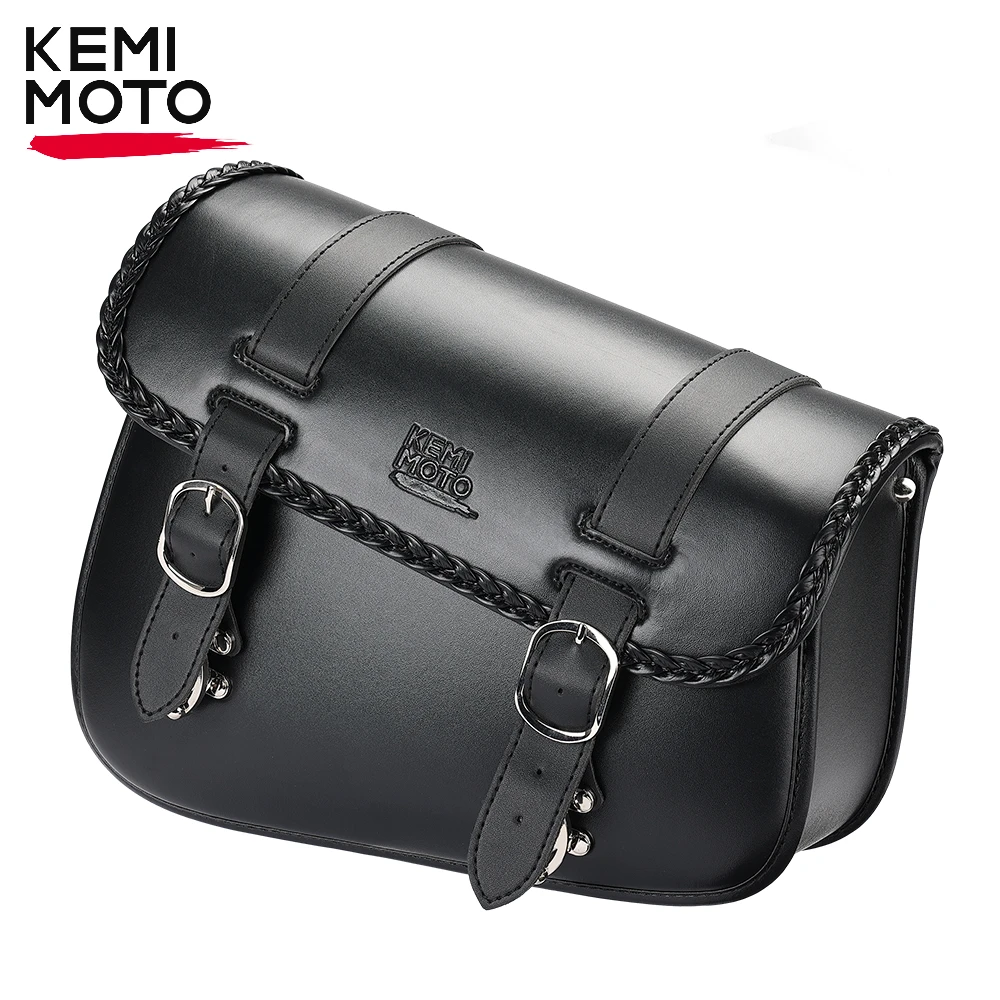 

KEMIMOTO Motorcycle Waterproof Side Bags Left Side Swingarm Bag Universal for Softail Dyna Low Rider Sport Glide Swing Arm Bags