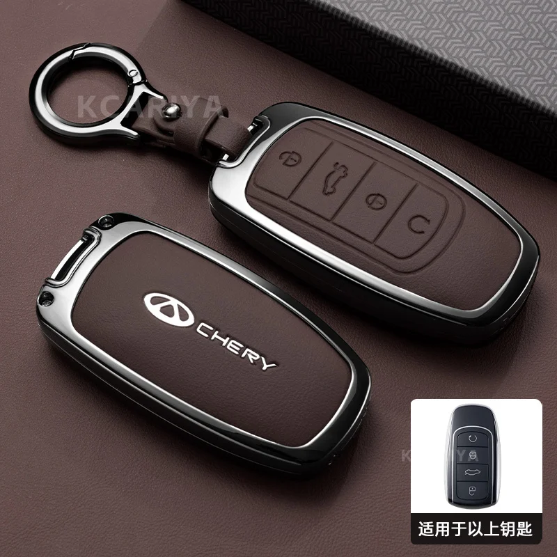 Фото Чехол-держатель для ключей с цепочкой для автомобилей Chery Jaecoo Tigo 7, 8 Pro, Max, Omoda C5, Tigo 7, 8 Plus, Arrizo 5 Plus №1