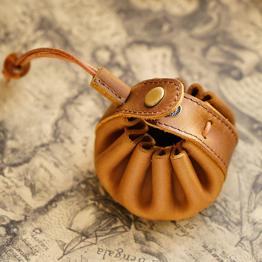 Кошелек из натуральной кожи унисекс держатель для ключей на шнурке с защелкой в