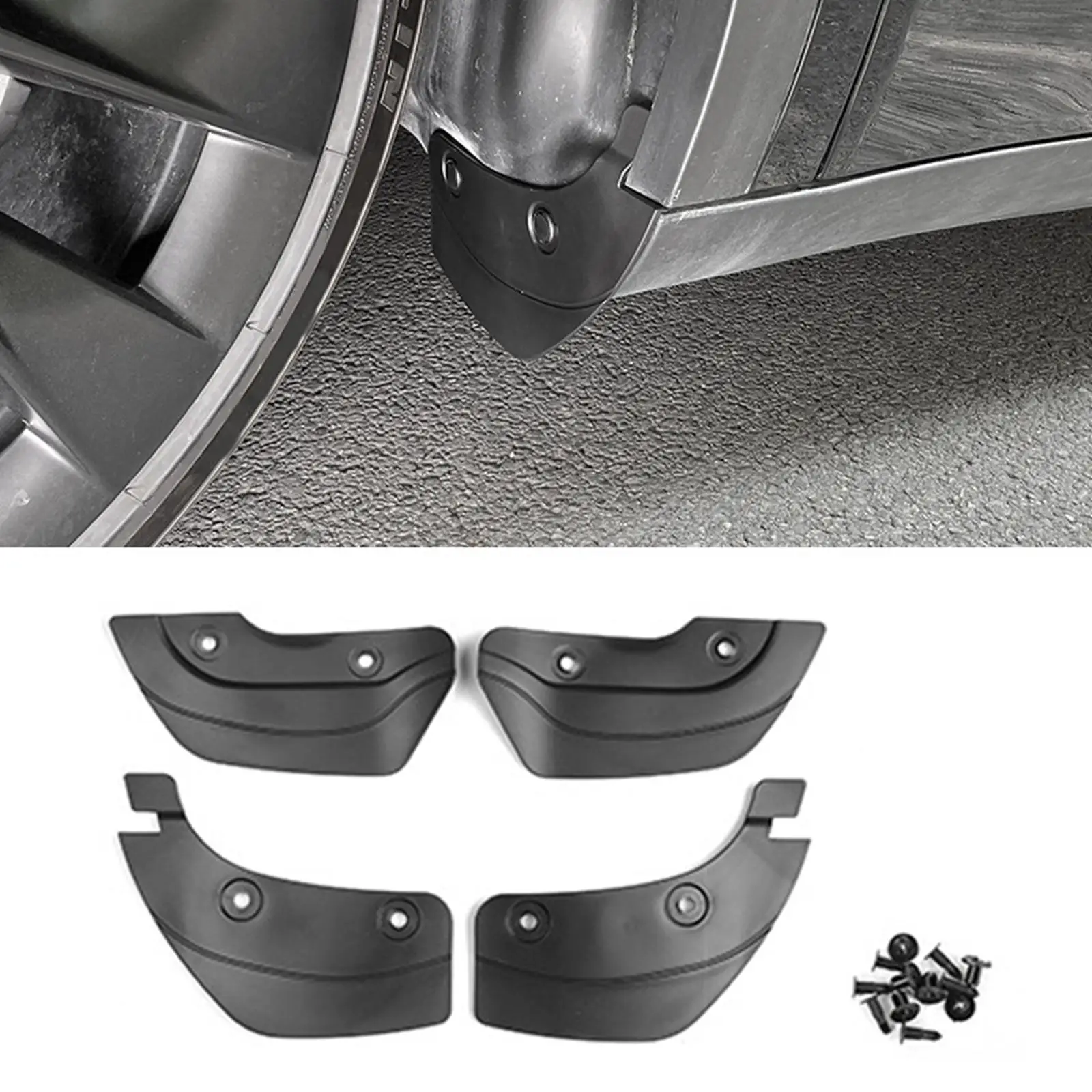 

4x Car Wheel Mud Flaps Car Accessories Mudflaps Mudguard Splash Guards Fit for Tesla Model 3 2020-2022 No Need Drilling Holes