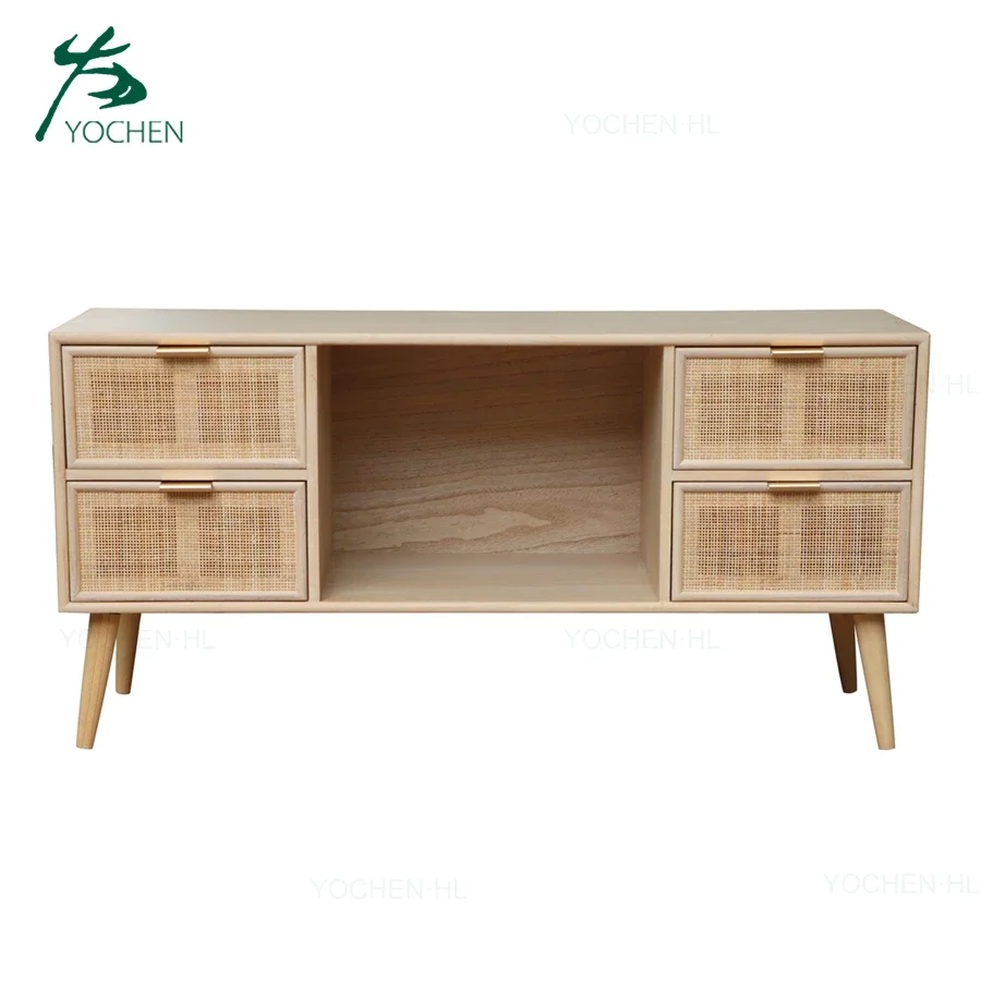 Мебель из ротанга деревянный шкаф для телевизора натурального черная подставка