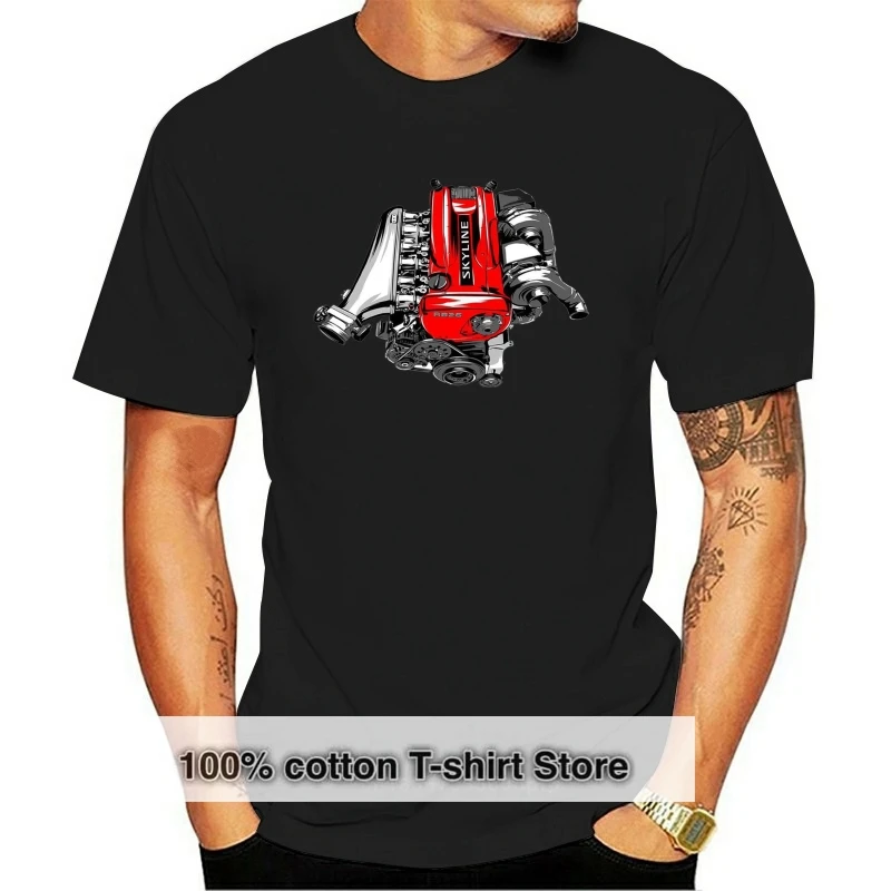 2018 fashion hot sale Japanese Classic Legend Car Skyline GTR RB26 R32 R33 R34 Heart Of The Beast Engine TShirt T shirt