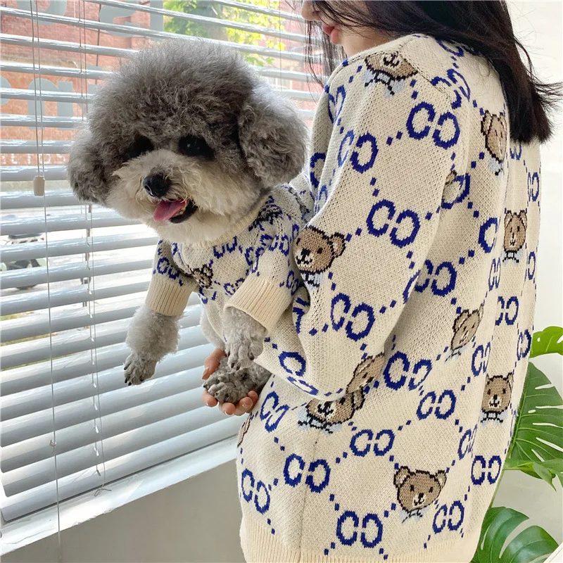 

The New Cat Sweater Dog Sweaters for Small Dogs Autumn and Winter Printing Keep Warm Three Sizes Luxury Dog Clothes