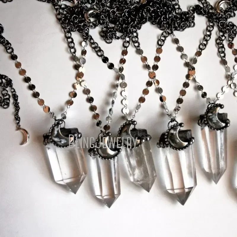 Ожерелье с прозрачными кварцевыми кристаллами 10 шт