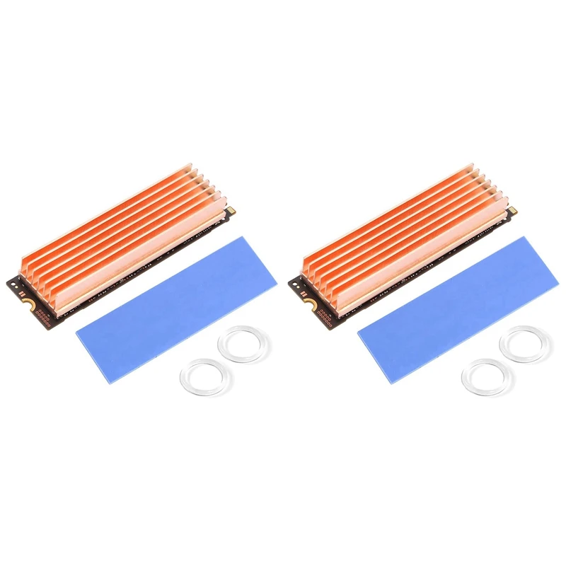 

M.2 теплоотвод из чистой меди Nvme M2 2280 SSD DIY 7 теплоотвод с термоподкладкой для настольного компьютера (4 шт.)