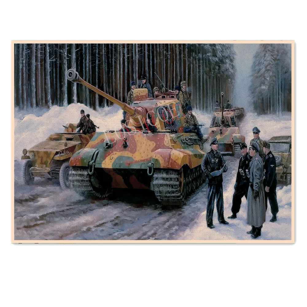 

Imperial Tank Infantry Vintage Kraft Paper Posters & Prints WW II Panzer Armored Picture Wall Art Painting Military Wall Chart 2