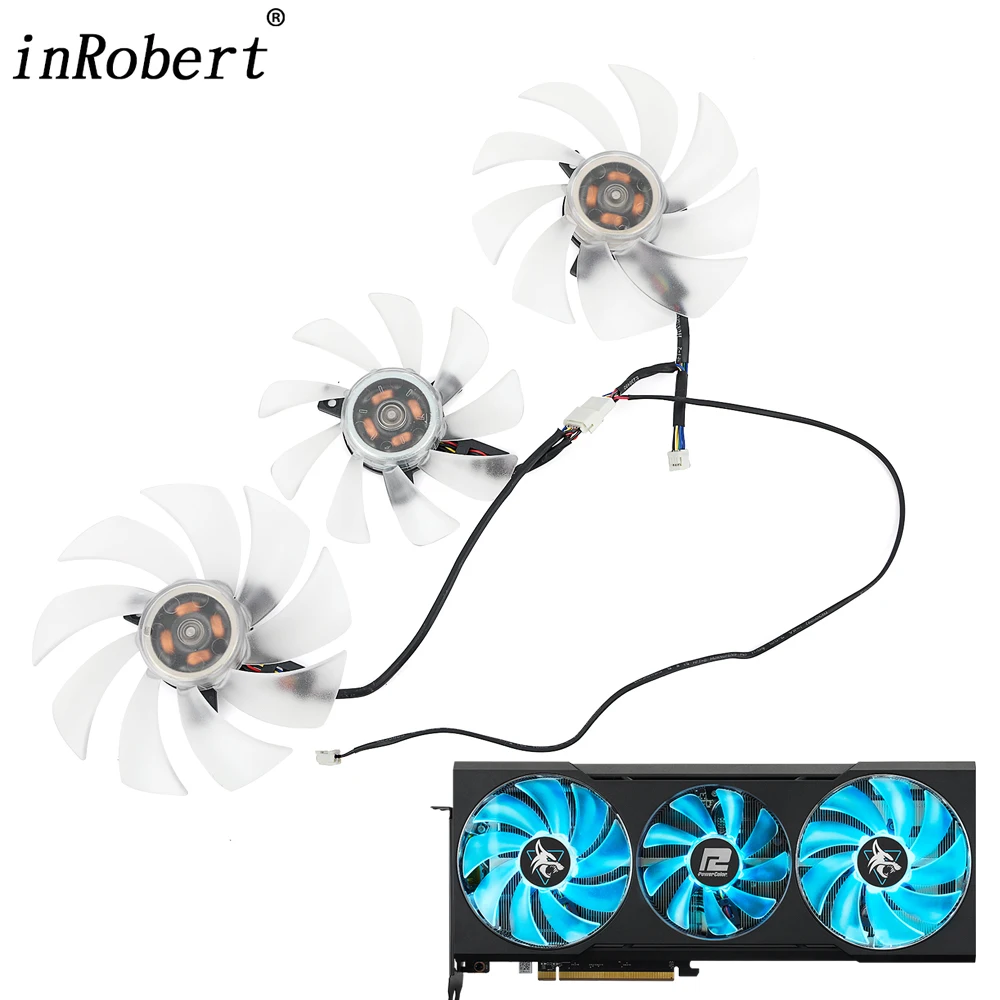

New LED 95MM Cooler Fan Replacement For PowerColor Hellhound Spectral White AMD Radeon RX 6700 XT 12GB GDDR6 Graphics Video Card
