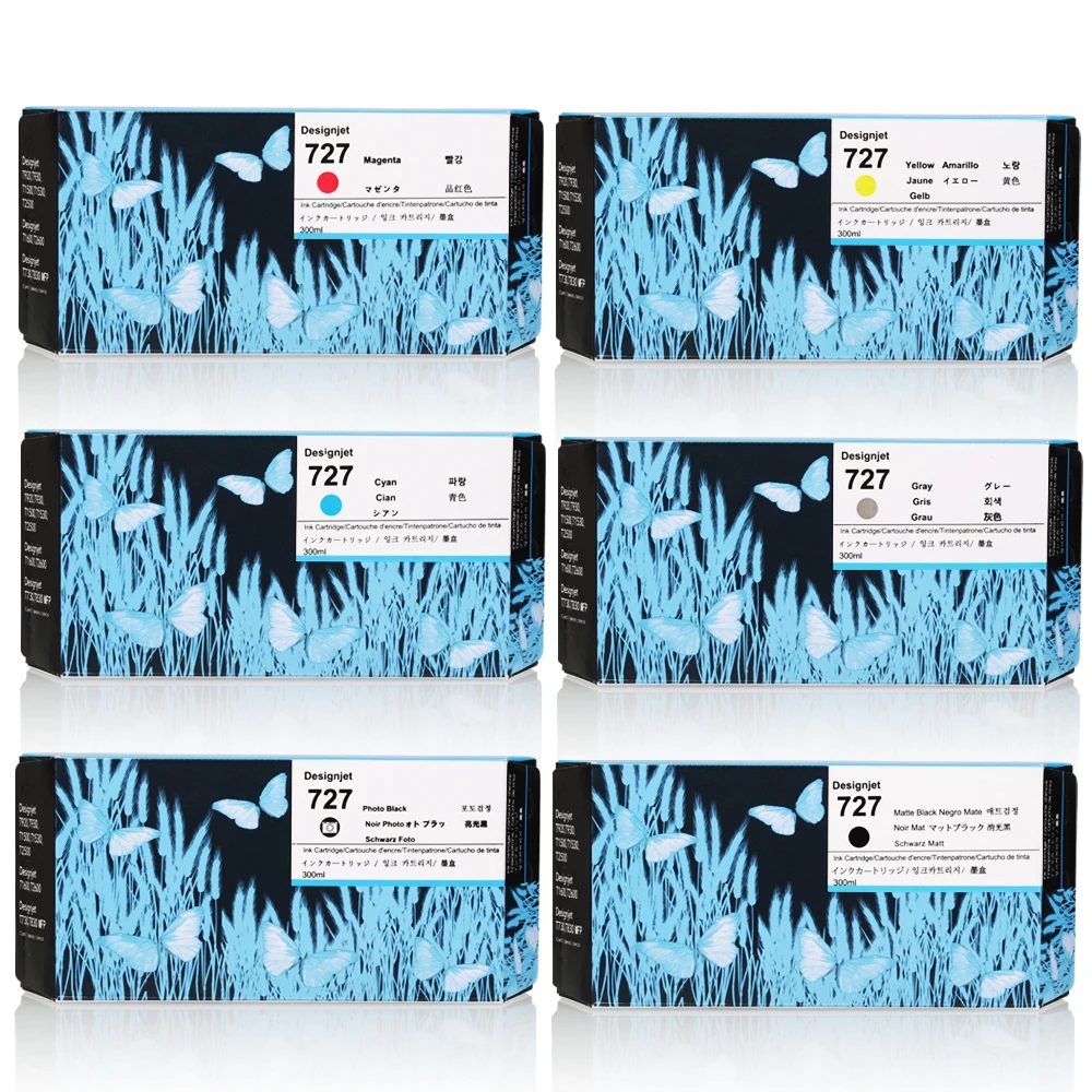 Фото Для HP 727 Картридж 300 мл с полным чернилом HP727 Для HP DesignJet T920 T930 T1500 T1530 T2500 T2530 Чернильный бак для принтера C1Q12A №2