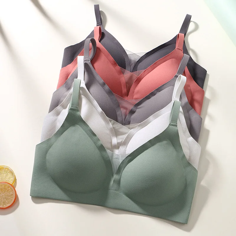 

One-Piece Seamless Underwear Small Breasts Lady's Gathering Bra Wireless Sexy Accessory Breast Push up Bra gathered bra