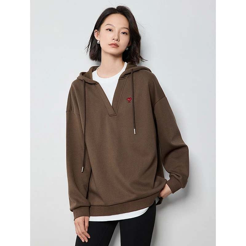 TOYOUTH женские толстовки с капюшоном осень 2024 новинка пуловер и вышивкой в виде