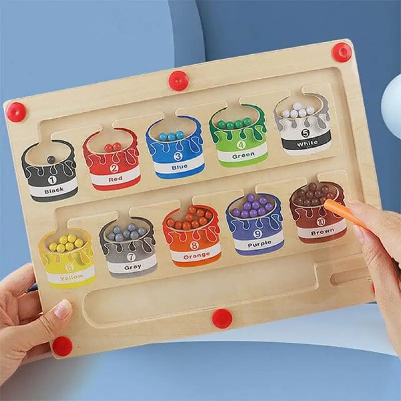 

Magnetic Color and Number Maze Wooden Board Counting Matching Games Educational Toys For Children 3 4 5 Years