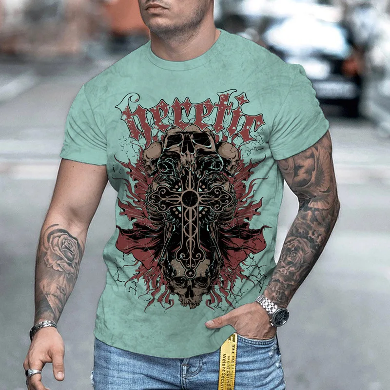 

2022 New Summer 3D Printed Oversized T Shirt for Men Fashion Personality Short Sleeve Harajuku O-Neck Casual Male Clothing