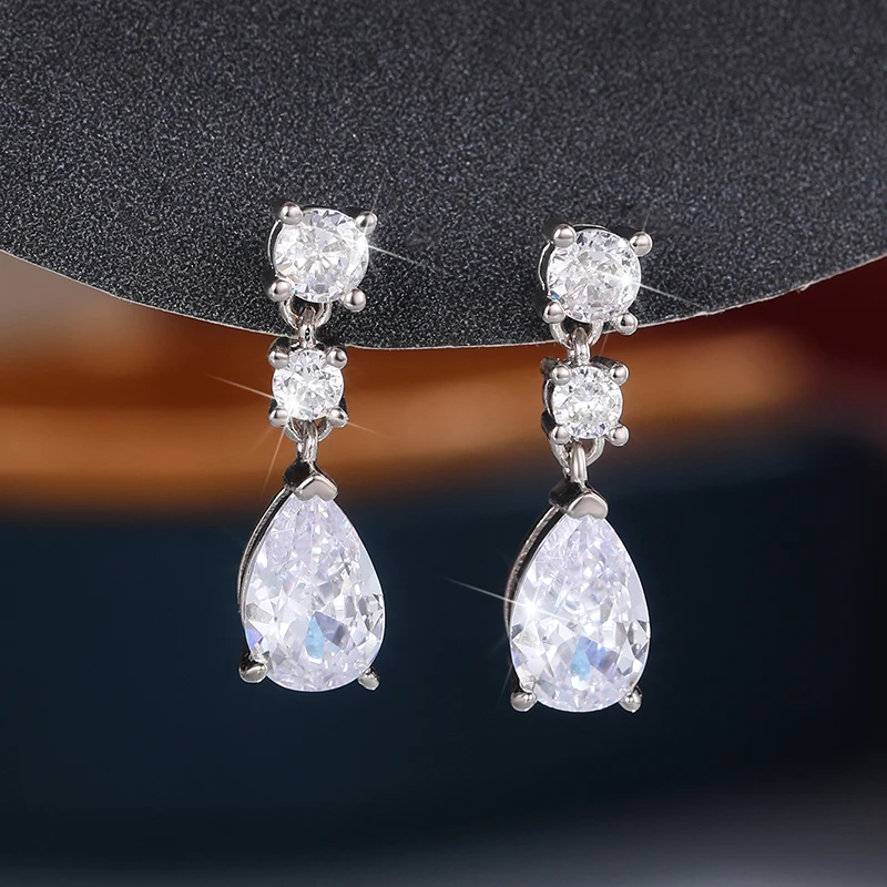 

New Simple and Elegant Women's Drop Earrings Silver Color Fashion Versatile Female Ear Accessories Wholesale & Bulk Jewelry