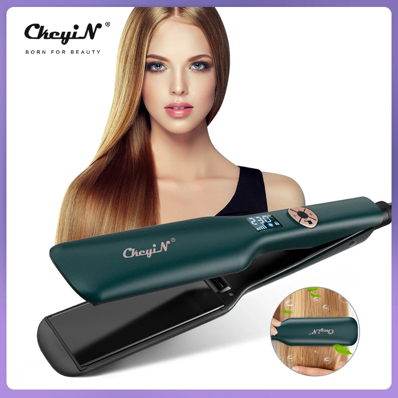 

CkeyiN Профессиональный Выпрямитель для волос, быстрый нагрев, плоский утюжок для выпрямления волос, ЖК-дисплей, турмалин, керамические бигуди...