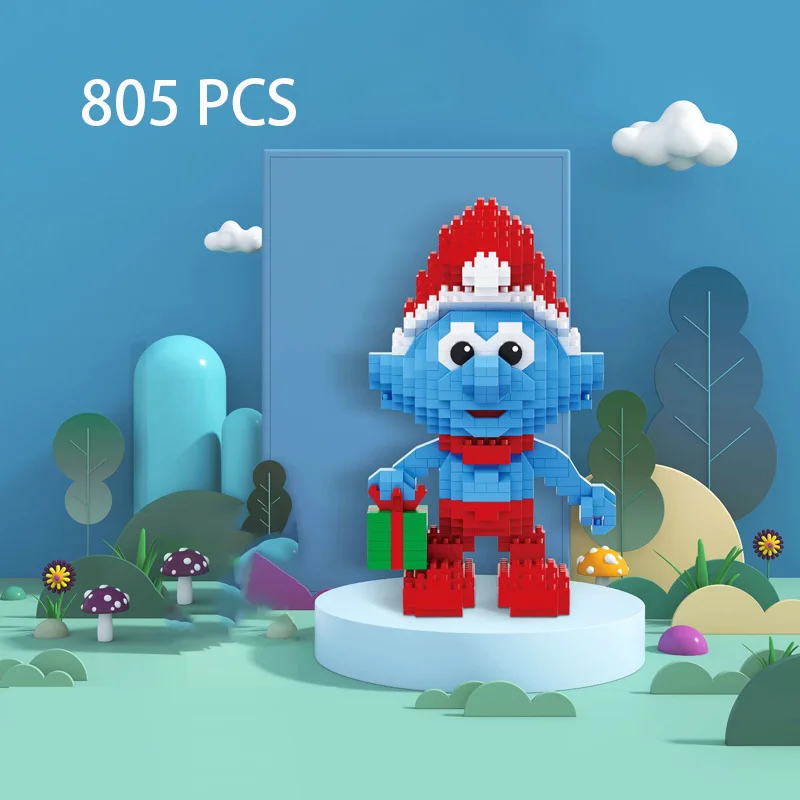 Smurfs Balody аниме мини-блоки самоблокирующиеся кирпичи строительные игрушки для