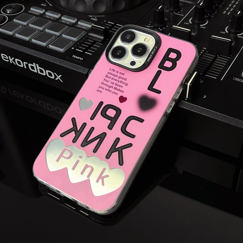 

Fashion Pink Black Electroplated Phone Case Cover for IPhone 11 12 13 14 Pro Max Case for IPhone 14 Pro Max