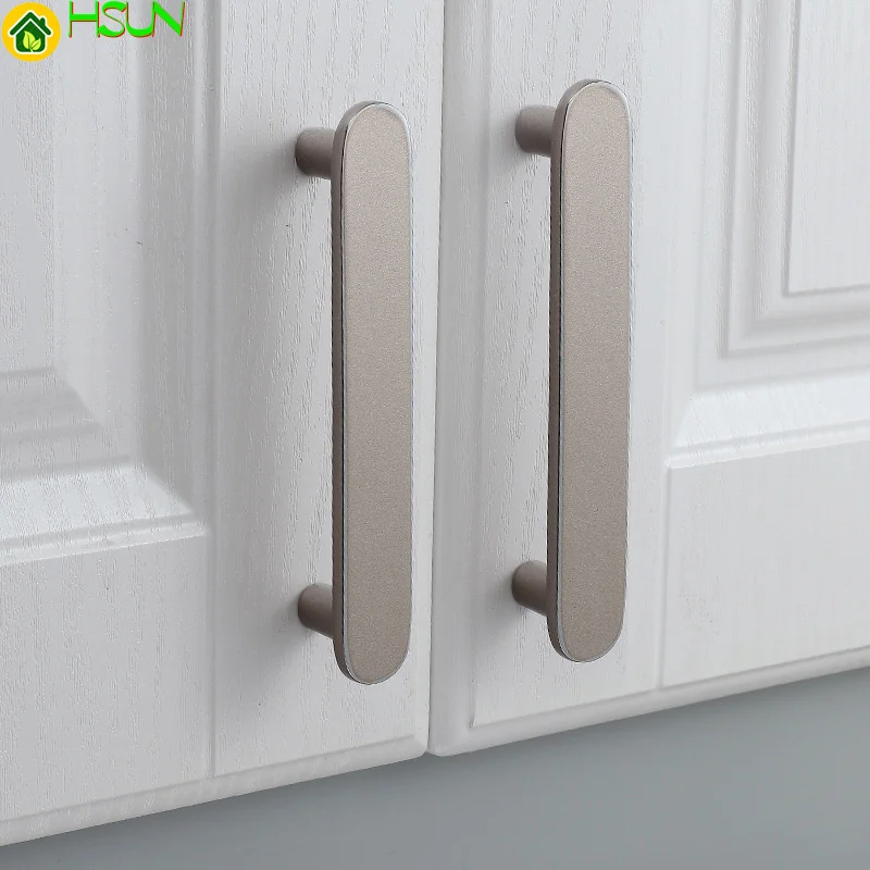 2021 new drawer small handle American Silver wardrobe simple modern black door