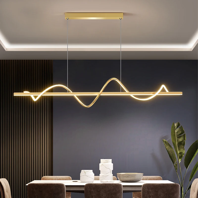 

Pendant Lights Led Lamp Spiral strip restaurant Chandelier modern minimalist luxury Nordic dining hanging bar table