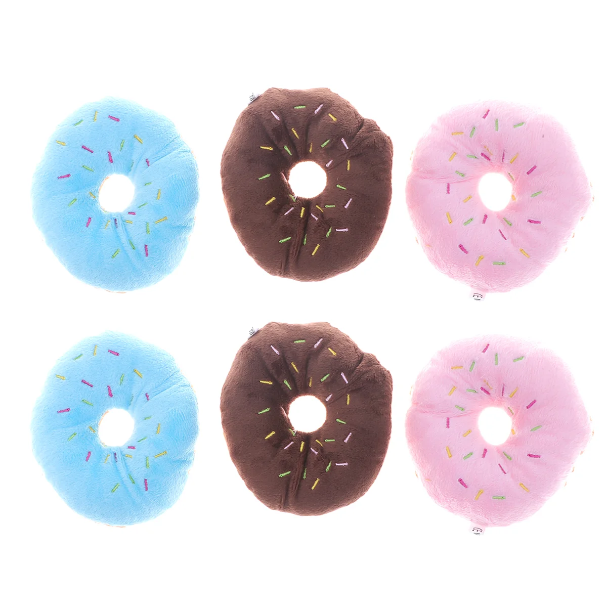 

Dogchew Puppy Pet Interactive Chewing Donut Teething Plush Training Squeaky Squeaker Teeth Cat Catnip Cleaning Squeakingbite