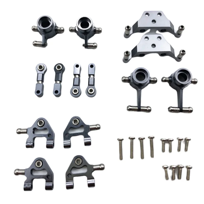 

Metal Upgraded Parts Steering Cup Swing Arm Shock Absorber Plate Set for Wltoys P929 P939 K969 K979 K989 K999 1/28 RC Car,Grey