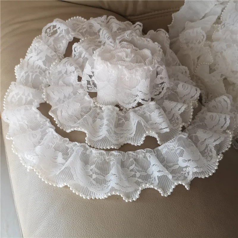 1,5 м/лот 6 см широкая сетчатая Кружевная и шифоновая кружевная бусина, кружевная плиссированная кружевная лента, манжеты/носки/Аксессуары для девочек SC515