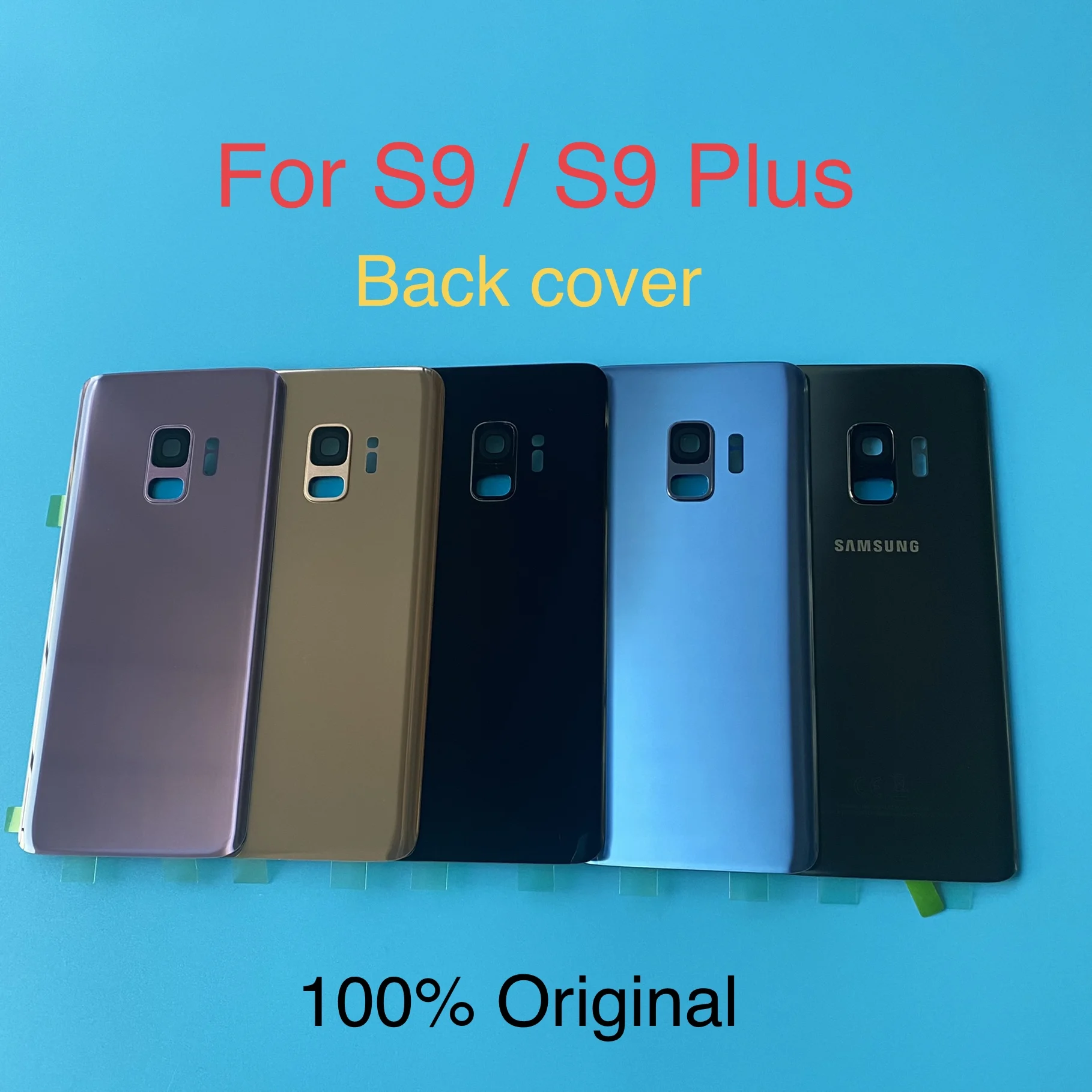 

SAMSUNG Back Battery Cover For Samsung Galaxy S9 Plus s9+ G965 SM-G965F G965FD S9 G960 SM-G960F G960FD Back Rear Glass Case