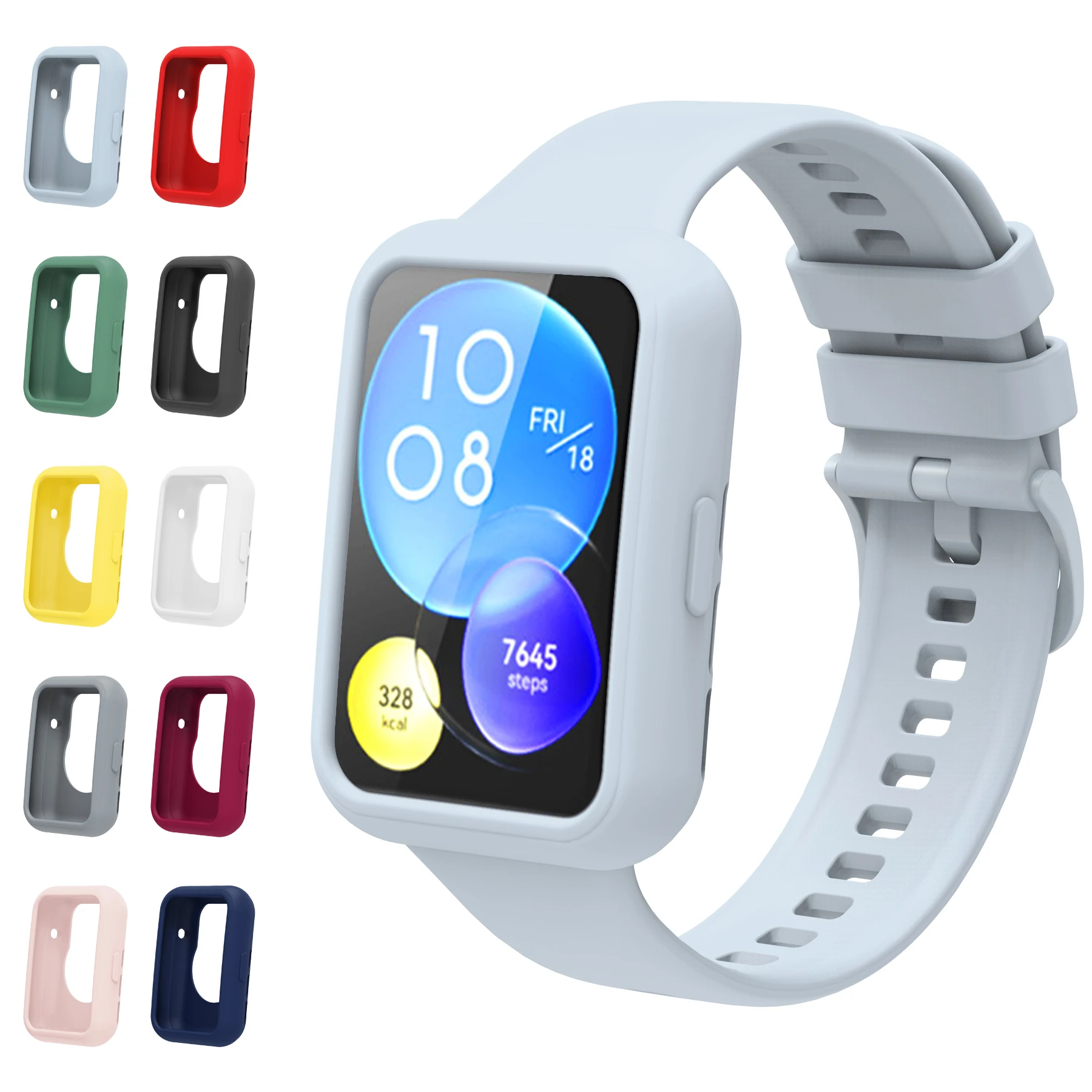 Case Cover For Huawei Watch fit 2 Smartwatch Accessories Soft Silicone Colorful Bumper All-Around Protector Huawei Watch fit 2