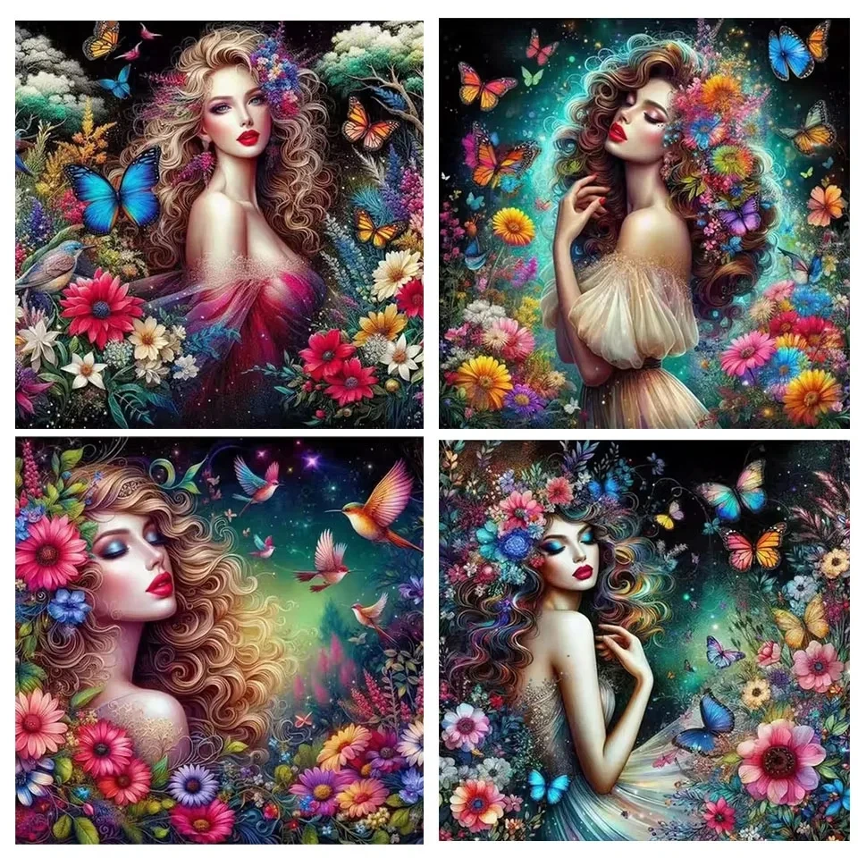 Алмазная 5D картина сделай сам наборы для вышивки крестиком Цветочная фея полная