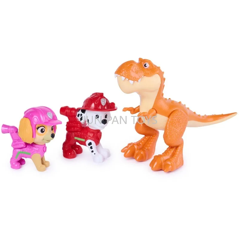 Фото Оригинальный набор PAW Patrol The Dino Movie Adventure Pack: Райдер, Чейз, Маршалл, Скай, Рекс, Тимми. Многосуставная игрушка-динозавр. Подарок. №3