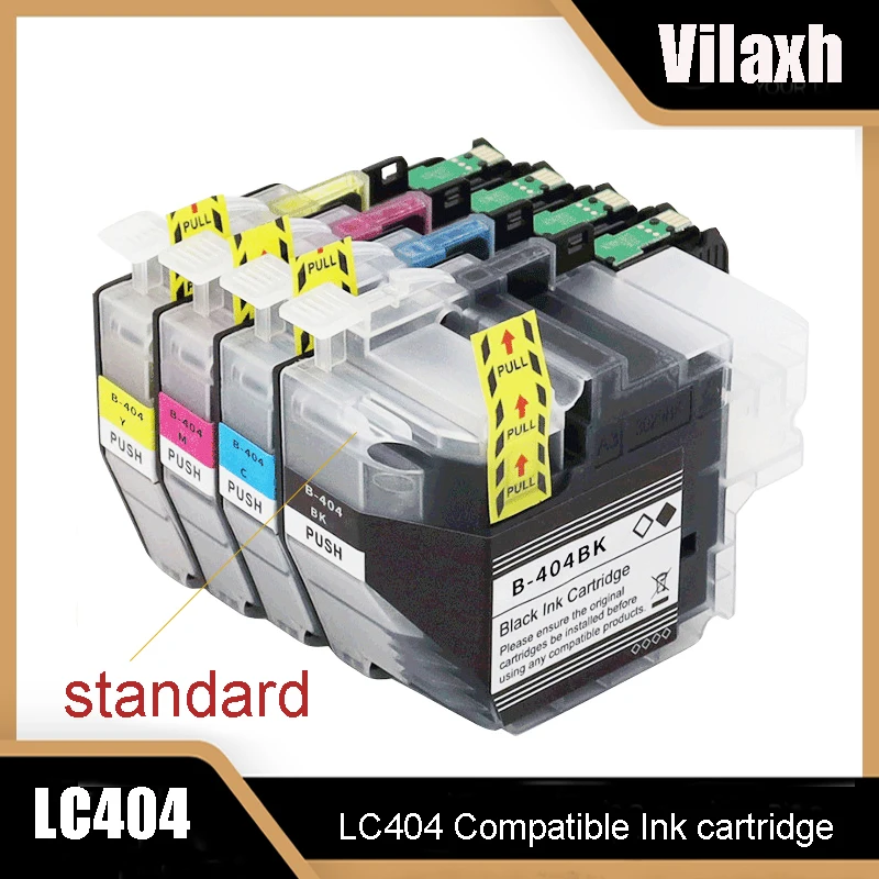 

Vilaxh Северная Америка LC404 стандартные совместимые чернильные картриджи с чипом для Brother MFC-J1205W, стандартный принтер