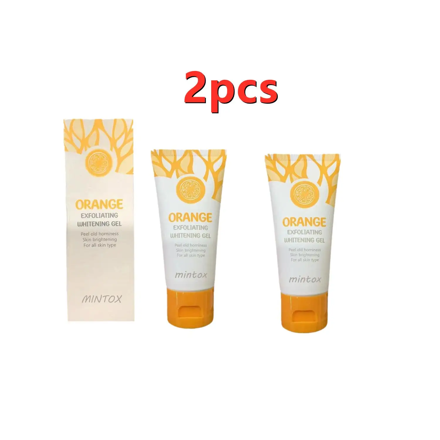 

2PCS Body Scrub Facial Cream Orange Exfoliating Gel Peeling Gel Moisturizing Whitening Cleaner Acne Blackhead Cream 50g