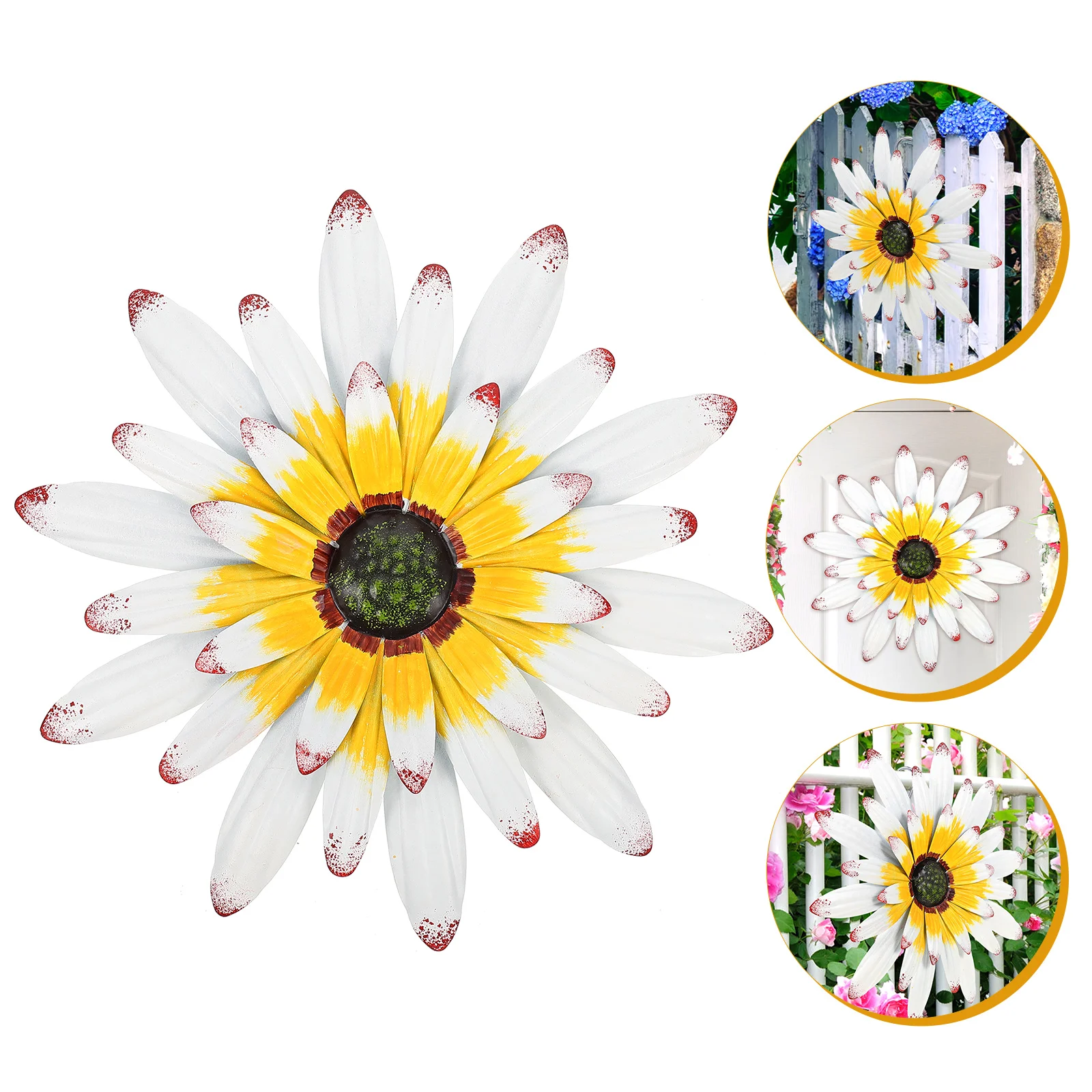 

Wrought Iron Flower Wall Decoration Sunflower Outdoor Ornaments Decors Metal Decorations Sculptures Crafts Chihuahua